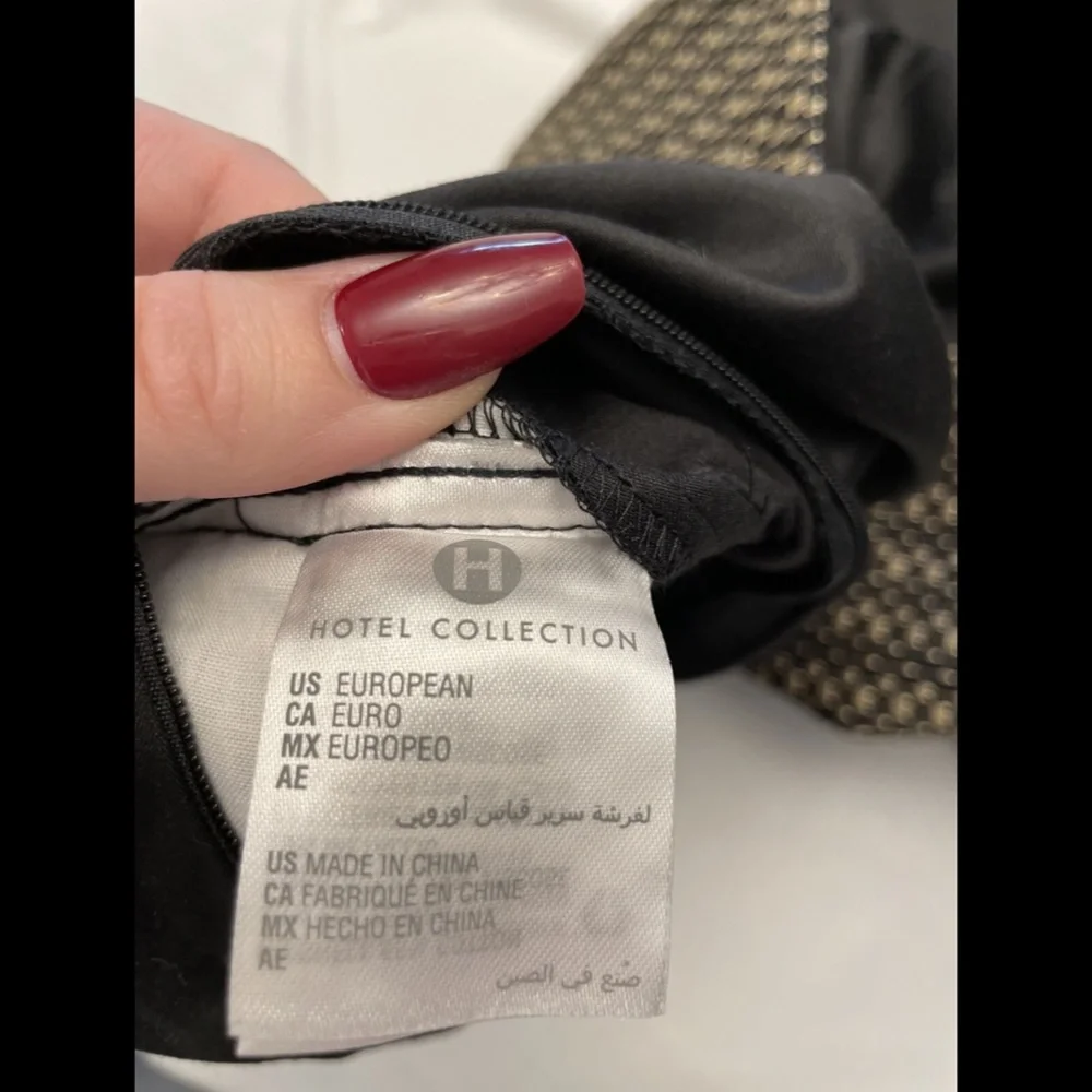 NWD‎ Hotel Collection Linear Chevron (1) European Euro Case Sham in Black